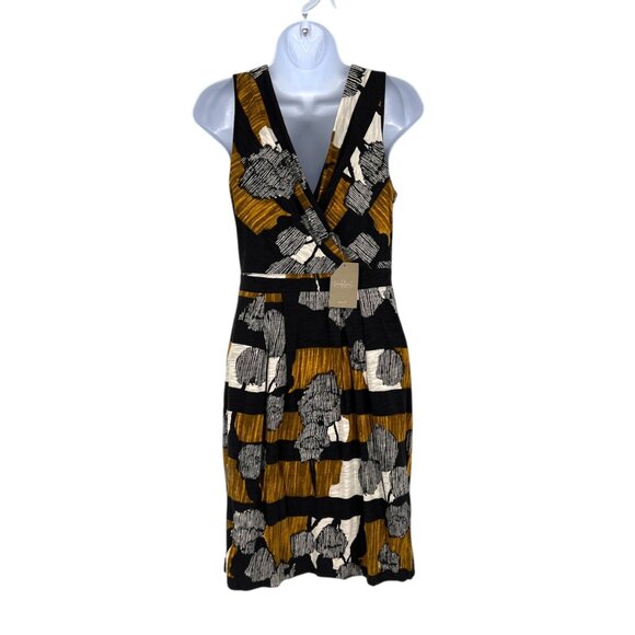 Deletta Anthropologie Abstract Print Sleeveless V-Neck Dress Size Small NWT - Picture 8 of 12